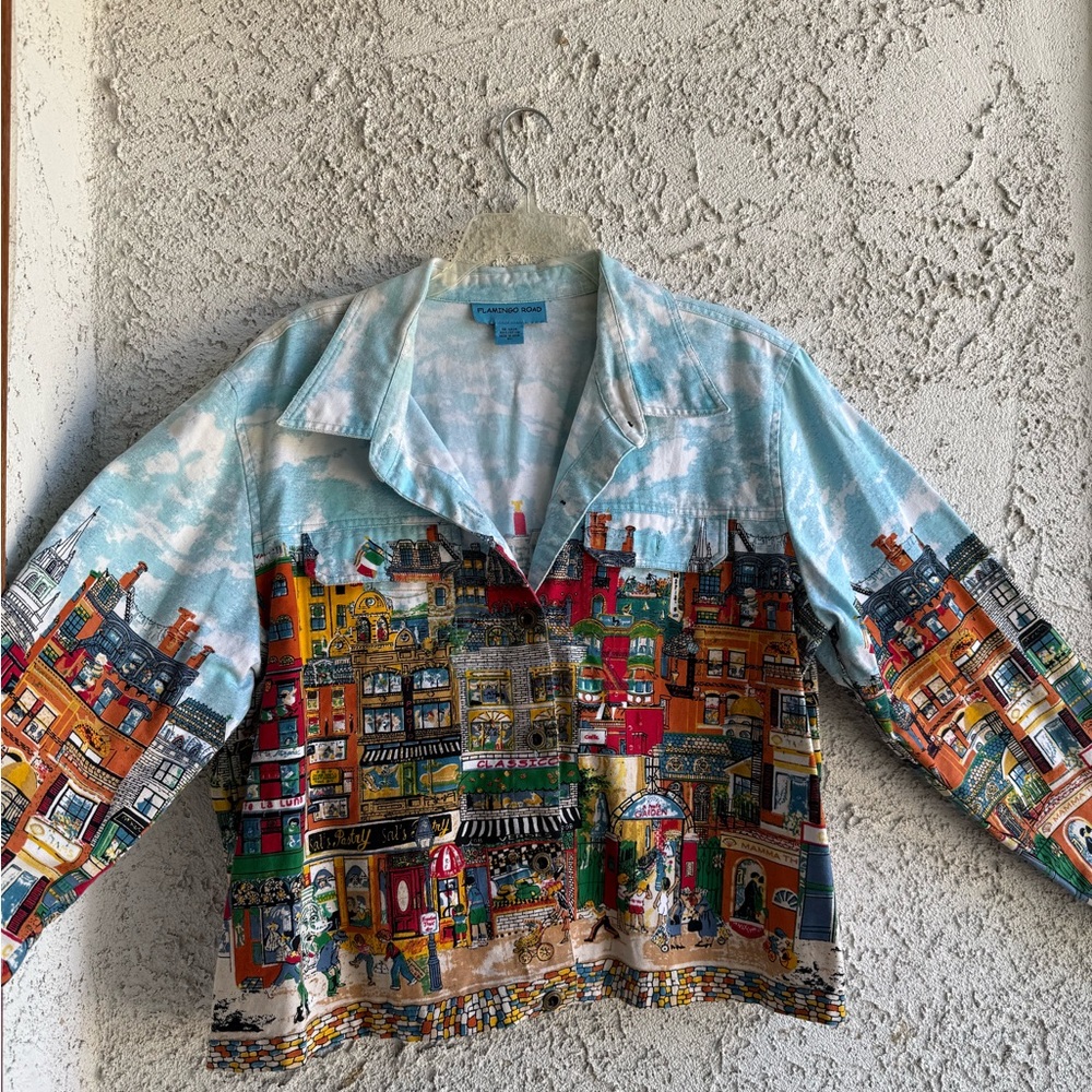 Colorful Cityscape Jean Jacket